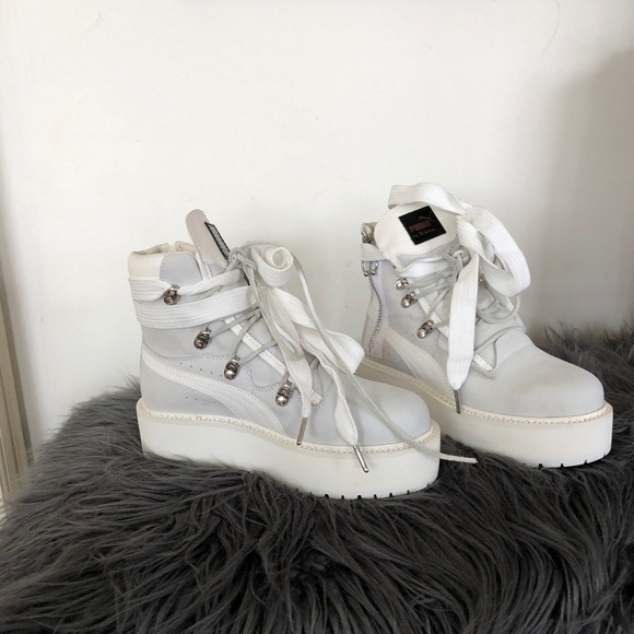 Fenty Puma Shoes Rihanna Fenty Puma White Platform Boots Poshmark